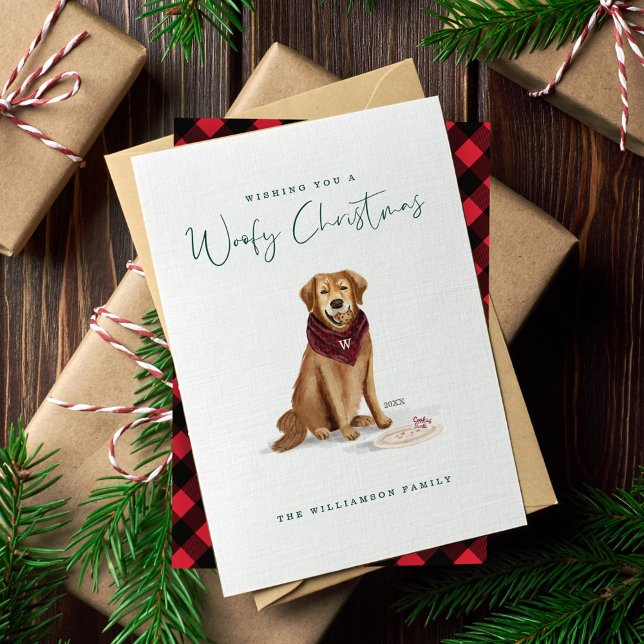 Naughty Dog Golden Retriever Christmas Cookies Holiday Card (Naughty Dog Golden Retriever Christmas Cookies Holiday Card)