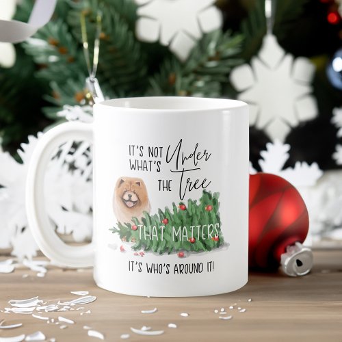 Naughty Dog Watercolor Chow Chow Knocked Tree Over Coffee Mug