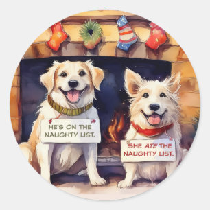 Naughty Dogs Christmas Envelope Seal Stickers