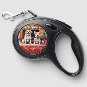 Naughty Dogs Christmas  Retractable Pet Leash