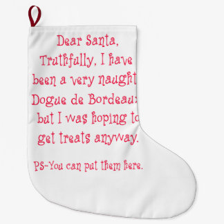 Naughty Dogue de Bordeaux Large Christmas Stocking