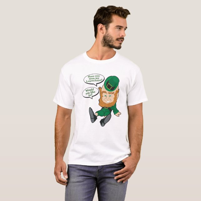 Naughty Drunk Leprechaun Funny St. Patrick's Day T T-Shirt (Front Full)