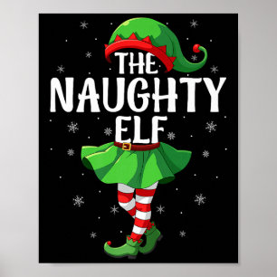 Naughty Elf Christmas Girls Women Elf Squad Xmas F Poster