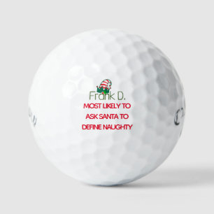 Naughty Elf Golf Balls, Christmas Gift Callaway Golf Balls