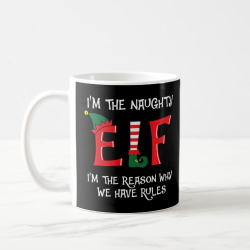 Naughty Elf Matching Family Group Christmas Party  Coffee Mug