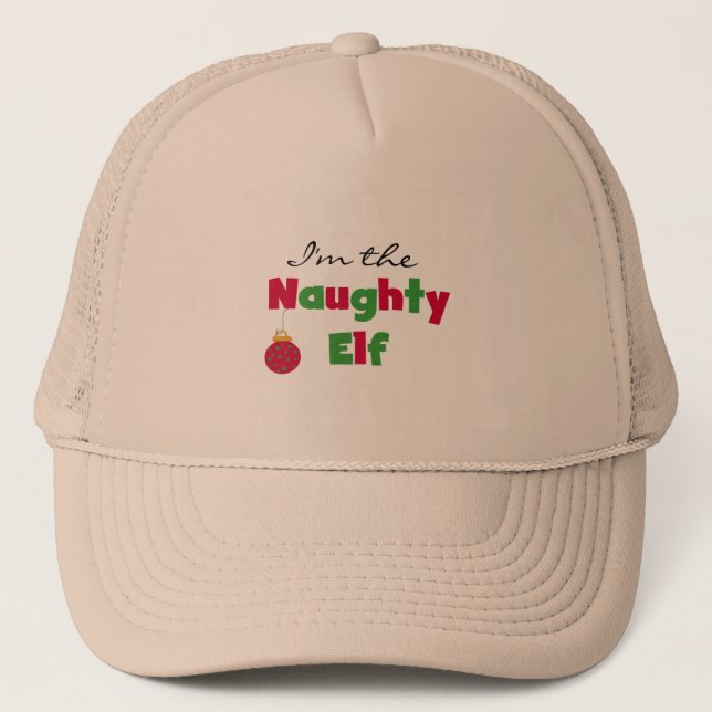 Naughty Elf T-shirts and Gifts Trucker Hat (Front)