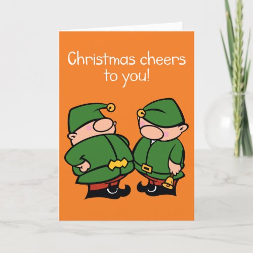 Naughty Elves Belt Christmas Card