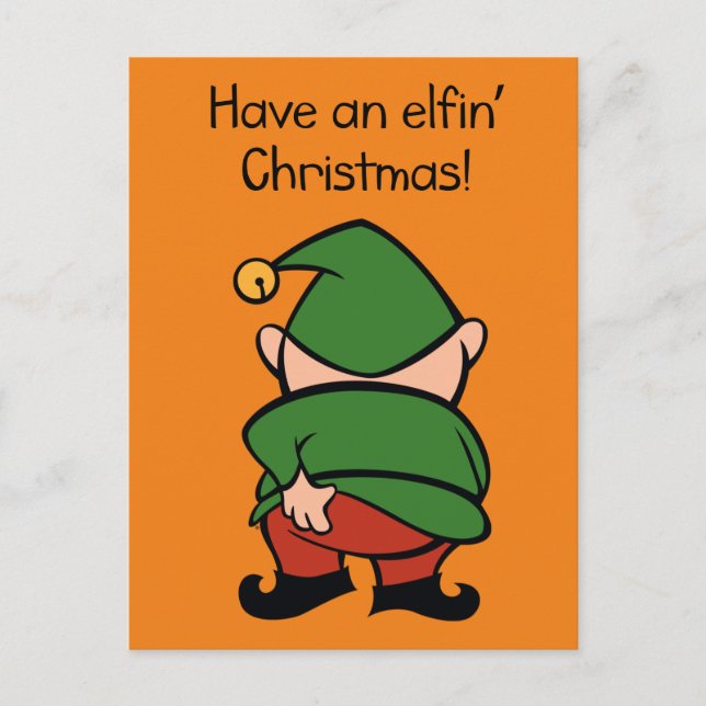 Naughty Elves Itch Christmas Postcard (Front)