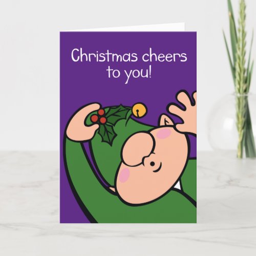 Naughty Elves Mistletoe Christmas Card