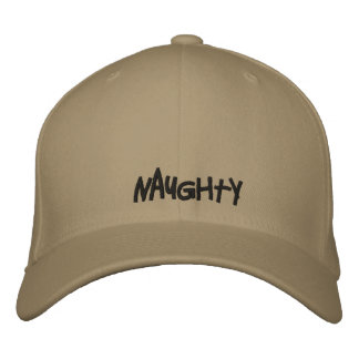 NAUGHTY EMBROIDERED BASEBALL CAP