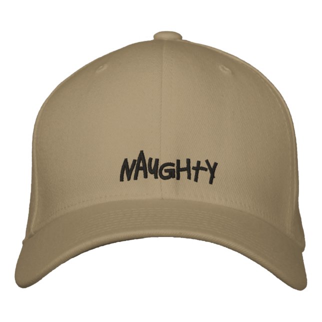 NAUGHTY EMBROIDERED BASEBALL CAP (Front)