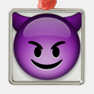Naughty Emoji face Metal Ornament