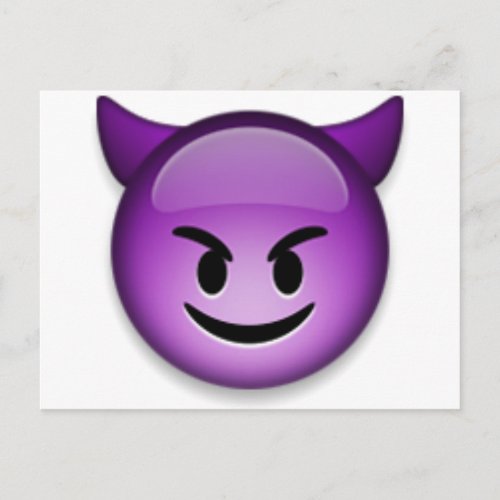 Naughty Emoji face Postcard