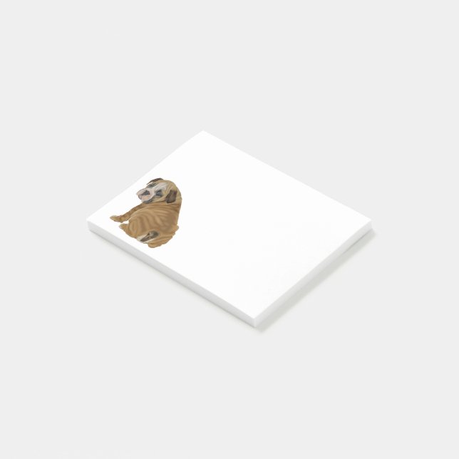 Naughty English Bulldog Puppy Post-it Notes (Angled)