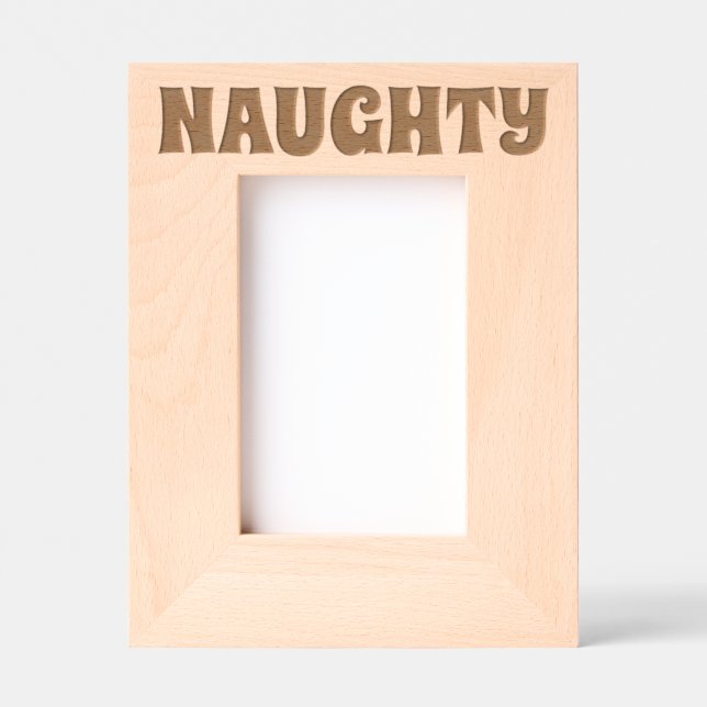 NAUGHTY ETCHED WOOD PICTURE FRAME ENGRAVED FRAMES (Front)