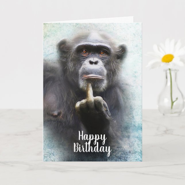 Funny Monkey Birthday Greeting Cards For Men - Hope You Feel This Happy On Your Birthday - For - View #3