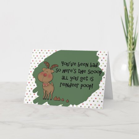 Naughty Funny Christmas Reindeer Poop Card