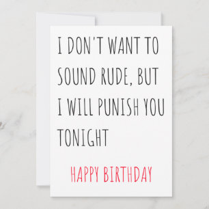 Naughty Funny Happy Birthday Card for Him and Her