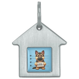Naughty German Shepherd Pet ID Tag