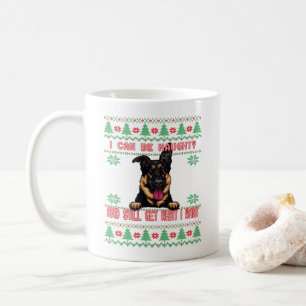 Naughty German shepherd Ugly Christmas Sweater Coffee Mug