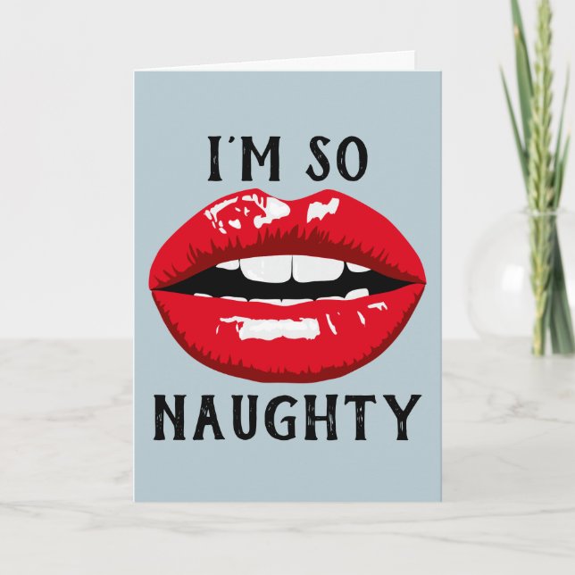 NAUGHTY GIRL GREETING CARDS FOR HIM (Front)