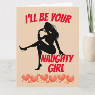 NAUGHTY GIRL ROMANTIC GREETING CARD 4 HUSBAND HIM