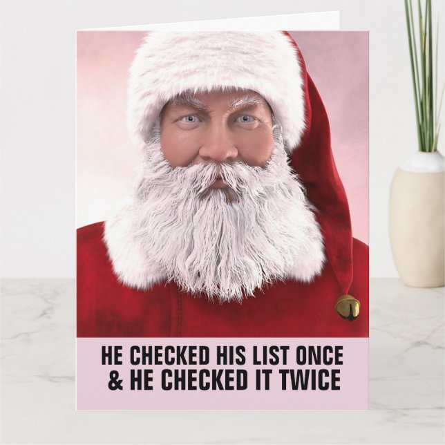 NAUGHTY GIRL SANTA FUNNY CHRISTMAS BIG CARD (Front)
