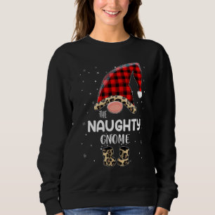 Naughty Gnome Buffalo Plaid Matching Family Christ Sweatshirt