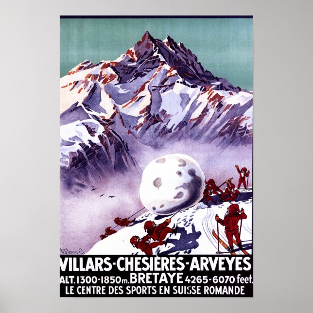 Naughty Gnomes Making Giant Snowball Poster (Front)