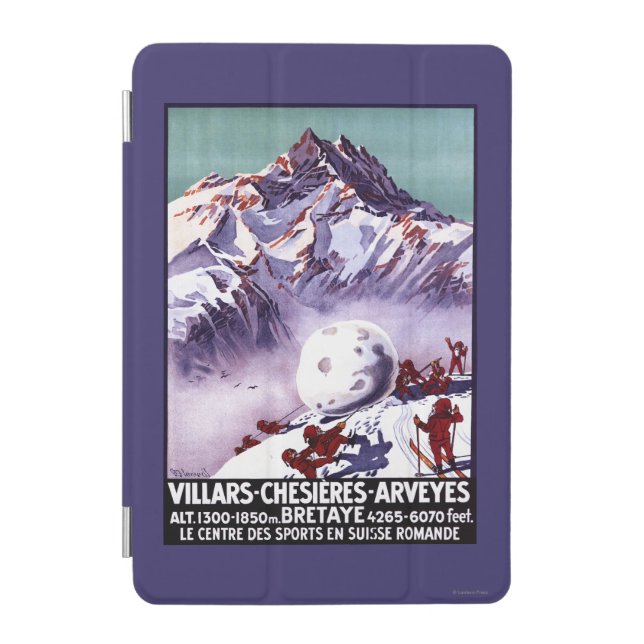 Naughty Gnomes Making Giant Snowball Poster iPad Mini Cover (Front)