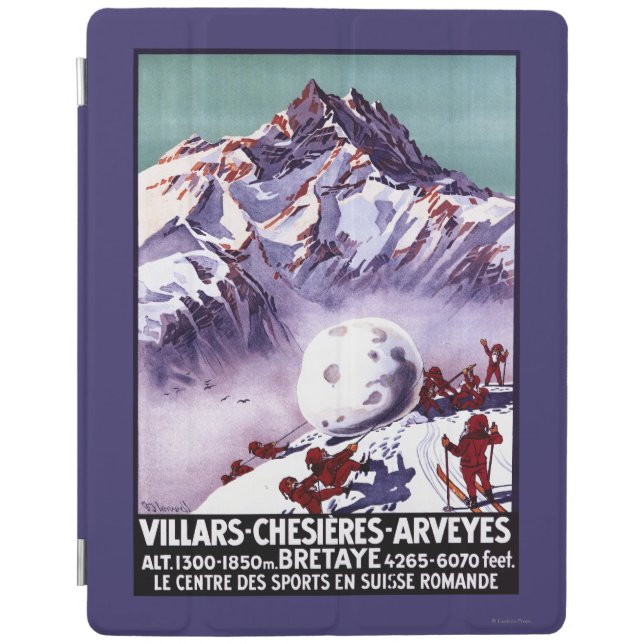 Naughty Gnomes Making Giant Snowball Poster iPad Smart Cover (Front)