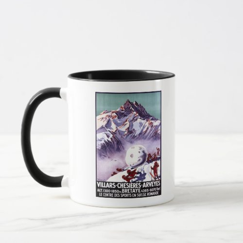 Naughty Gnomes Making Giant Snowball Poster Mug