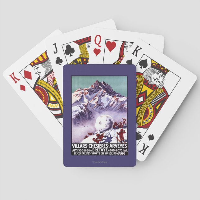 Naughty Gnomes Making Giant Snowball Poster Poker Cards (Back)