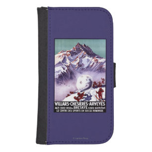 Naughty Gnomes Making Giant Snowball Poster Galaxy S4 Wallet Case