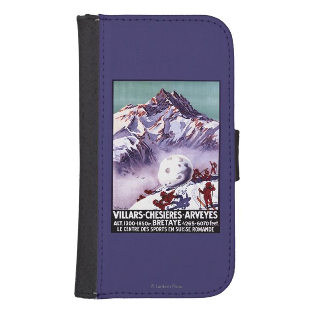 Naughty Gnomes Making Giant Snowball Poster Samsung Galaxy Wallet Case (Front)