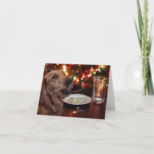 Naughty Golden Christmas Card