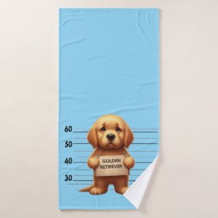 Naughty Golden Retriever Bath Towel