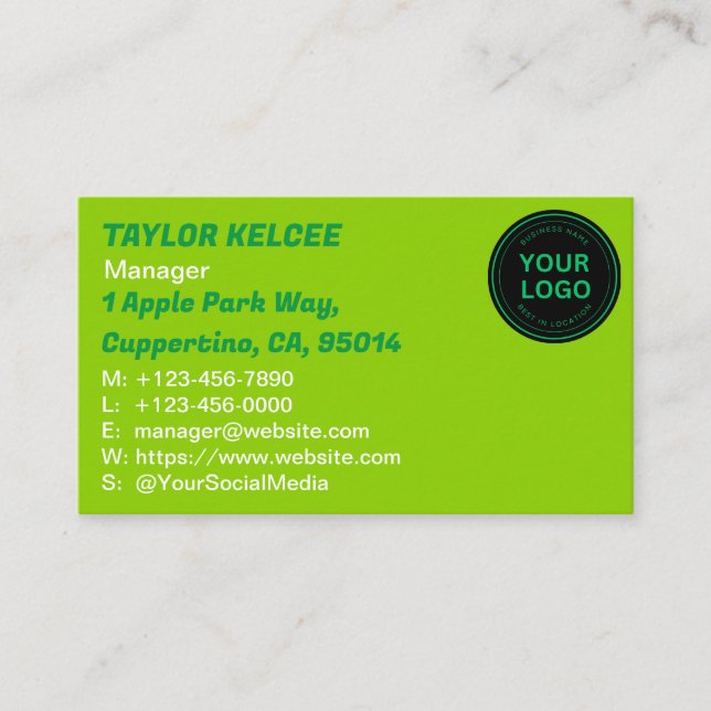 Naughty Green CUSTOMIZABLE  Business Card (Front)