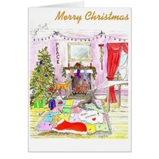 Naughty Hounds Christmas Card