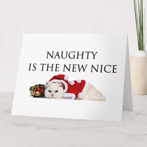 Naughty is The New Nice Christmas Grumpy Cat Card