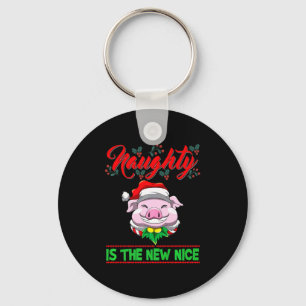 Naughty Is The New Nice Christmas Santa Xmas Premi Keychain
