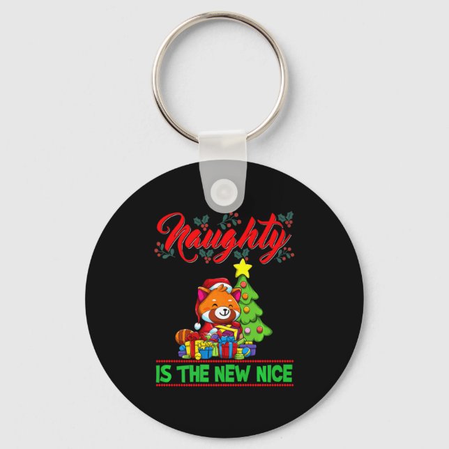 Naughty Is The New Nice Christmas Santa Xmas Premi Keychain (Front)