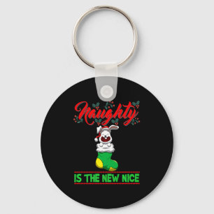 Naughty Is The New Nice Christmas Santa Xmas Premi Keychain