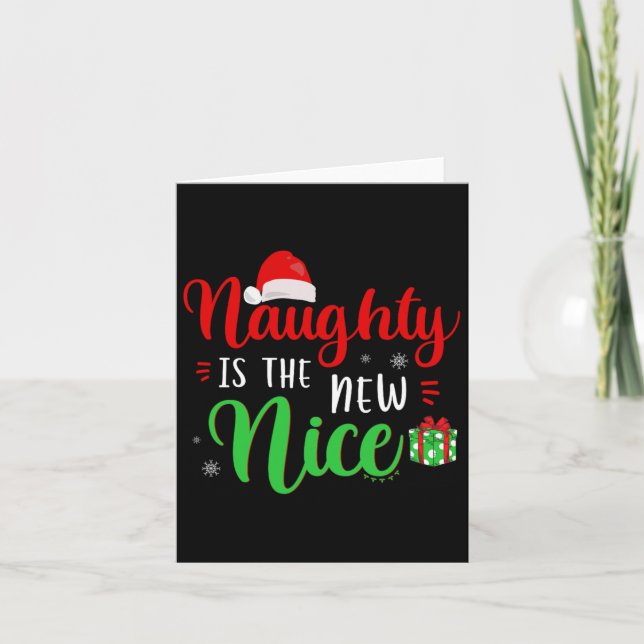 Naughty Is The New Nice Clothes Funny Holiday Gift Card (Front)