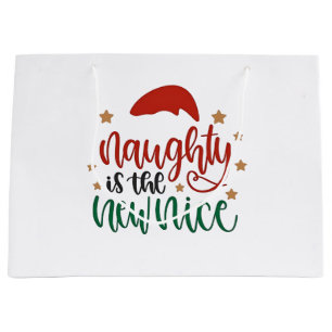 Naughty is The New Nice Funny Christmas Santa Large Gift Bag