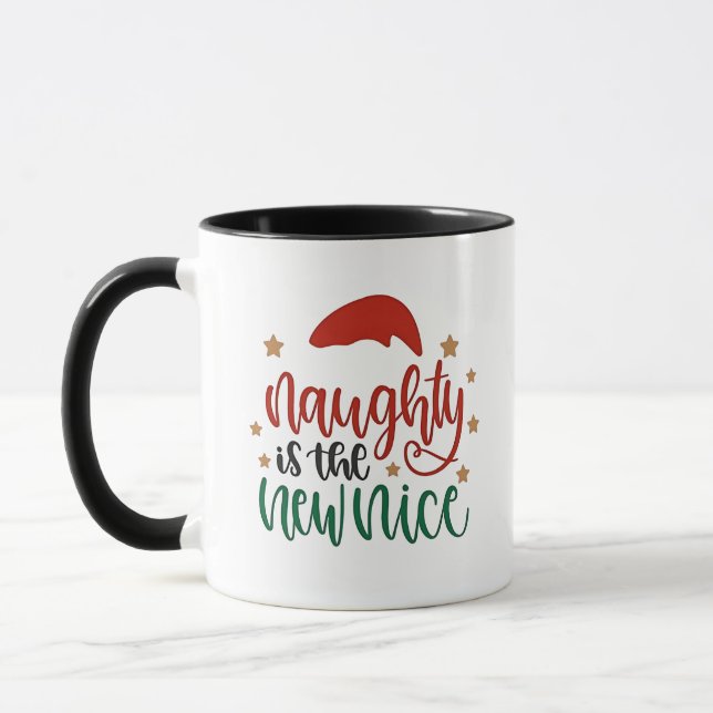 Naughty is The New Nice Funny Christmas Santa Mug (Left)