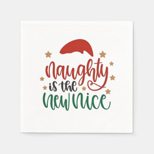 Naughty is The New Nice Funny Christmas Santa Napkins