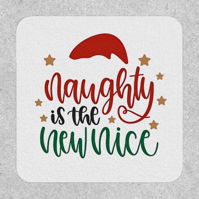 Naughty is The New Nice Funny Christmas Santa Patch (Front)