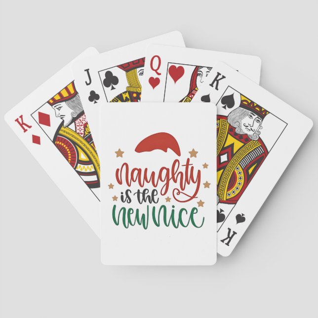 Naughty is The New Nice Funny Christmas Santa Poker Cards (Back)