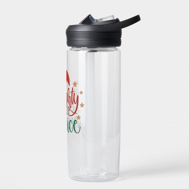 Naughty is The New Nice Funny Christmas Santa Water Bottle (Left)